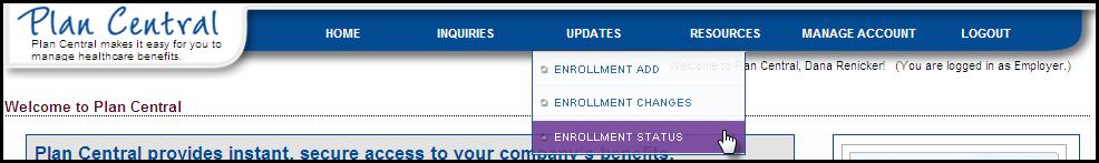 View Enrollment Status The View Enrollment Status tool allows you to view