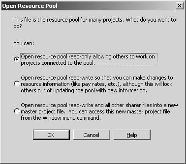 Microsoft Project 2000: Level 2 Ashbury Training a Concepts > Working with a Resource Pool Most of the projects that you create will probably contain the resources within the same project file.