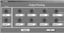 Q10 SOFTWARE Q10 CONTROL PANEL ROUTING! ROUTING The routing section allows you to control what signal is sent to which output on the back of the Q10.