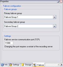 Storage Selecting Required Failover Groups Failover servers are always grouped; a group can contain one or more failover servers.