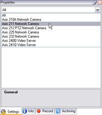 You are able to specify settings for the device group's individual camera types as well.