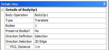 Body Operation: Translate, Rotate Translate the selected body in a specified