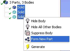 Single and Multi-Body Parts Working with Parts By default, DM places each body into one part by itself Single-body parts : Individual parts are meshed separately non-conformal mesh at interface