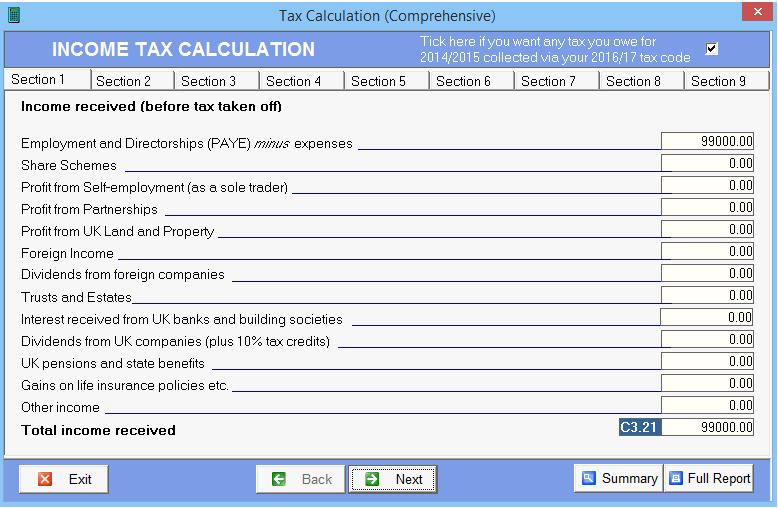 Reviewing and Filing the Return Computation Once data entry is complete, click the Calculate button on the main toolbar Note that there is an option by default to launch the Keytime website to search