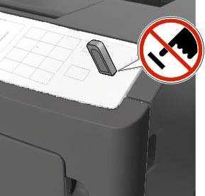 - If you insert the flash drive while the printer is processing other print jobs, then appears.