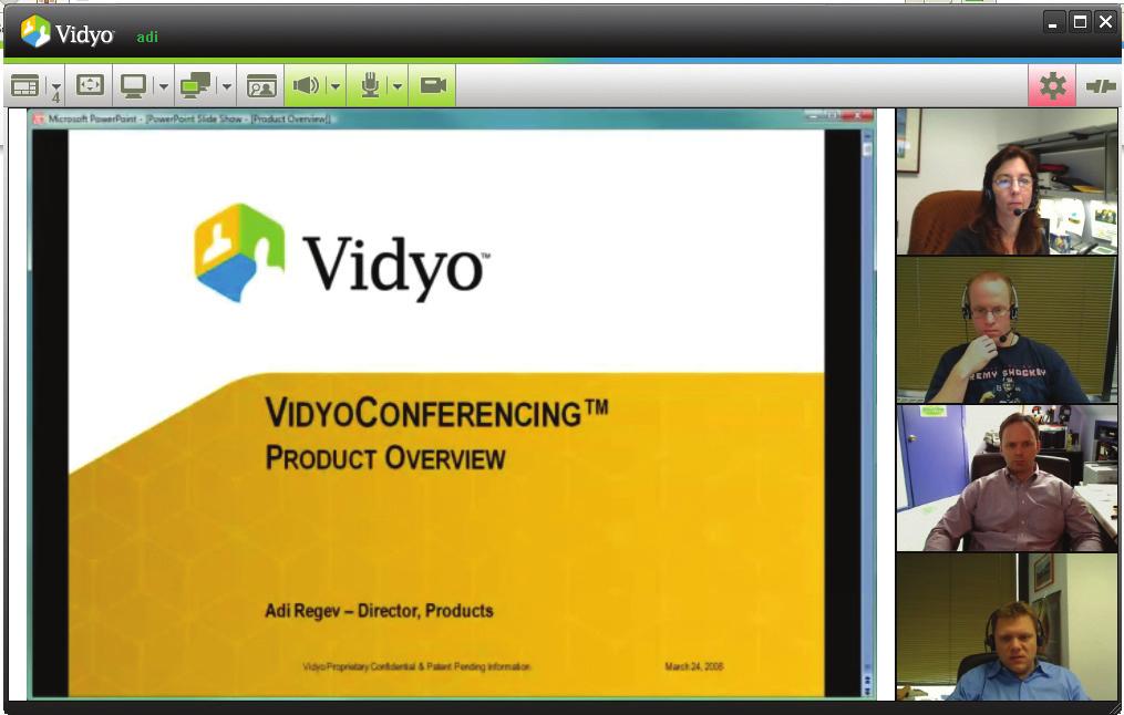 Using the VidyoDesktop During a Meeting When another participant is sharing an application, it will show on