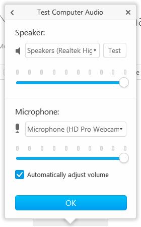 Setup Audio Call Using Computer ATTENTION: Audio for the meeting will not be turned on until you select one of the audio options.
