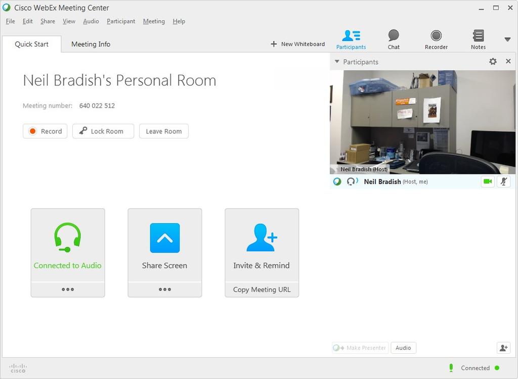 WebEx Meeting Center: Settings/Features 8 6 7 9. Video Window If you and/or attendees are using a web camera with WebEx, the video will be displayed here.