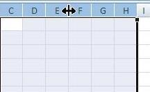 You do not want to leave the columns at this width, so hit Ctrl+z (Undo) to restore the columns to their previous widths Adjusting the column width by dragging Another way to adjust the width of an