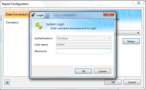 2. The user will be prompted with a login window. Only the built-in Administrator may configure connection settings.