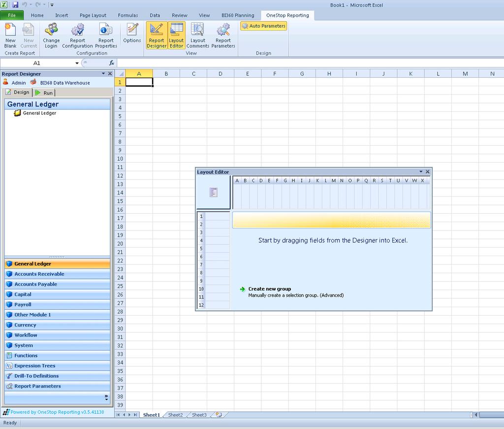 Report Designer Using the Report Designer, users can create highly formatted Excel-based reports that any Designer or Player user can run live from their own desktop.