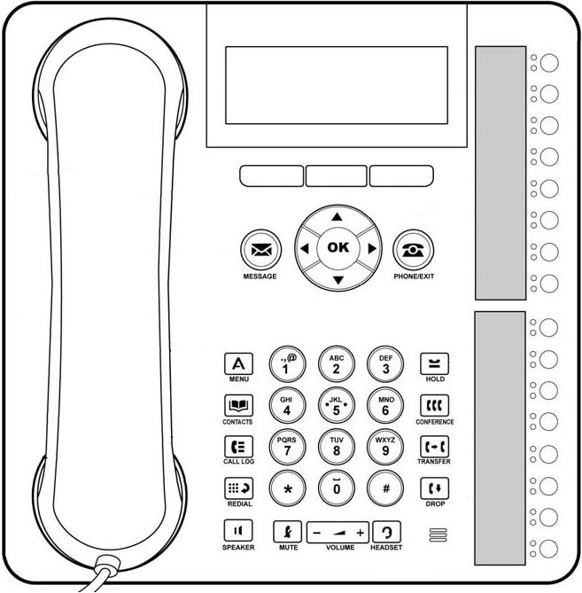 1.3 1416 Telephone The order of button numbering depends on the mode in which the system is running.