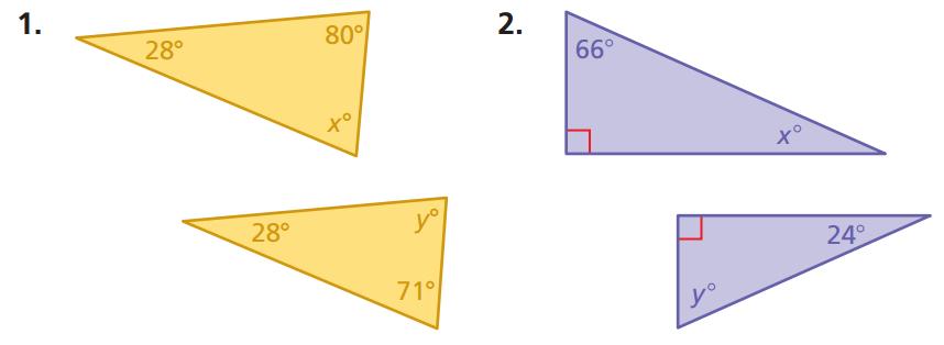 Own Your Own: Tell whether the triangles are similar. Explain.
