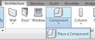 8. Locate ex2-7.rfa. Press Open. 9. Activate the Architecture ribbon. Select Component Place a Component from the Build panel. 10.