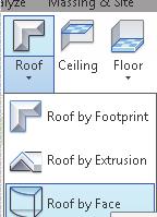 17. Select the Roof by Face tool on the Build panel on the Architecture ribbon. Mass Elements 18.