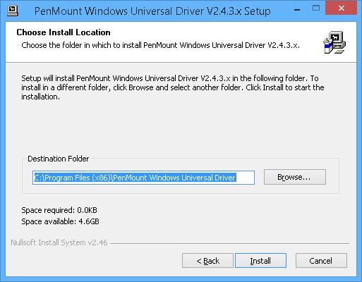 Please click on the Install button to confirm installation. 5. Starting from PenMount Universal Driver V2.