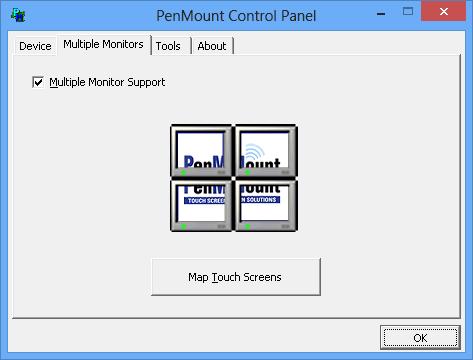 Please follow the steps below to enable the multiple display function: 1. In PenMount Control Panel, under Multiple Monitors tag, check the Multiple Monitor Support box. 2.