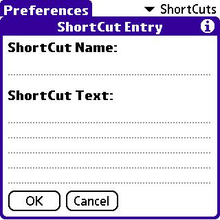 Tap the ShortCut Text area and enter the text you want to appear when you write the ShortCut characters.