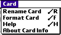 EXPANSION CARD Using Card Info The Card Info application displays summary information for each known directory type found on
