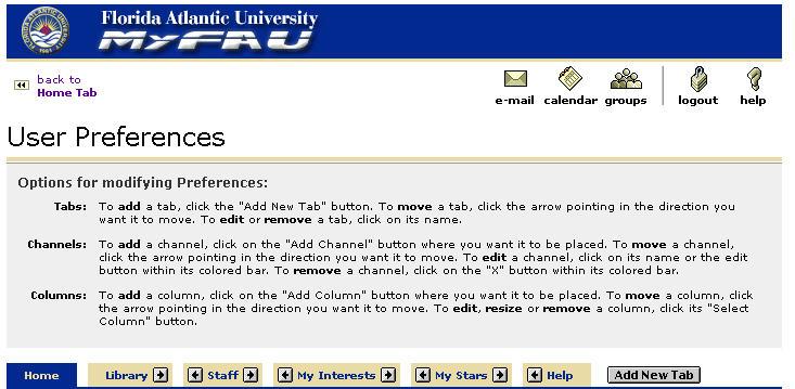 Figure 2 You are given certain tabs of information depending on your role on campus in addition to those tabs relevant to all members of the FAU community.