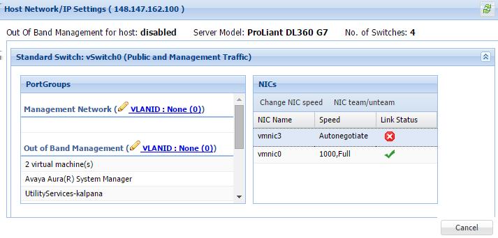 Preupgrade tasks Note: If you add a host with service port IP address in Solution Deployment Manager and change the IP address of the host to the public IP address by using Host Network/ IP Settings,