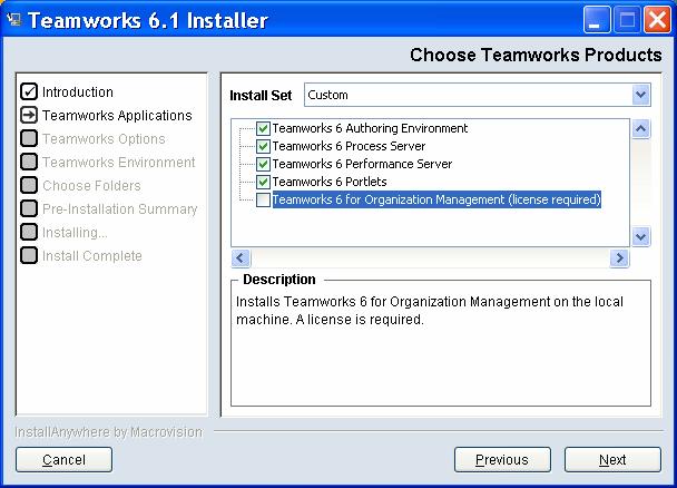 Choose Teamworks Products Click through the licensing agreement and select the products you whish to