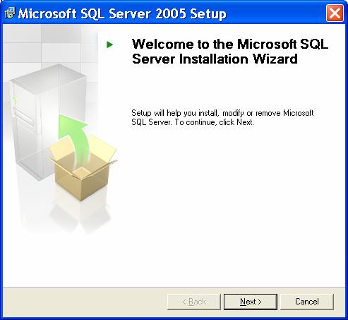 SQL Server 2005 Express Installation and Setup SQL Server 2005 Express Installation 1. Run SQLEXPR32.EXE installer. SQLEXPR32.EXE If you get prompted to first install a.