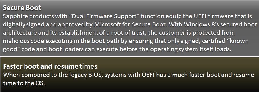 Legacy and UEFI BIOS.