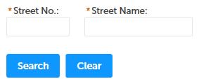 If you do not know the parcel number, but you have an address, enter only the street number and street name into the two fields.