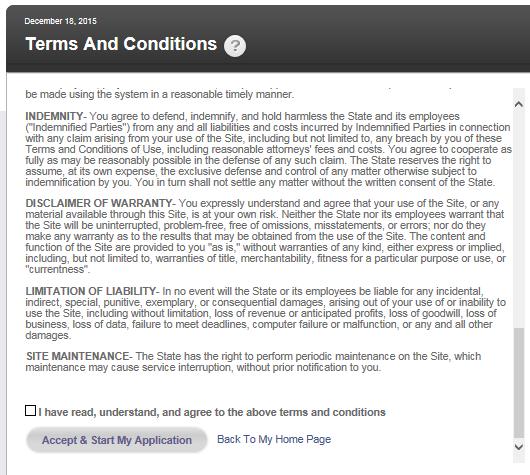 Agree to the Terms And Conditions. Scroll down to the bottom of the Terms And Conditions page.