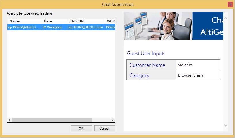 4. Respond to the chat pop-up as you would any Lync or Skype request; click to open the conversation or choose other options as appropriate.