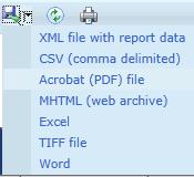 A dialog box will open, allowing you to save or open the report in the exported format. Note Some reports display clickable links to call recording files or other information.