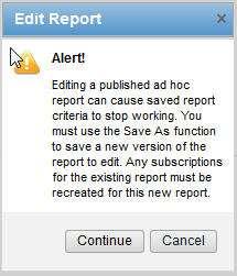 Ad Hoc Reports 5. The Report Builder will open, with buttons representing six possible actions at the top of the screen.