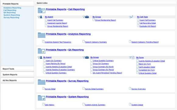 Reporting Basics Click the Reporting tab in the Discover web portal to access the page seen below.