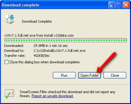 Installing the Update If you unchecked the checkbox for Close this dialog box when download completes, then click the
