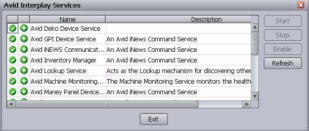 Starting and Stopping Services 2. Select a row on which to perform the stop, start, enable, or disable action. Multiple rows can be selected.