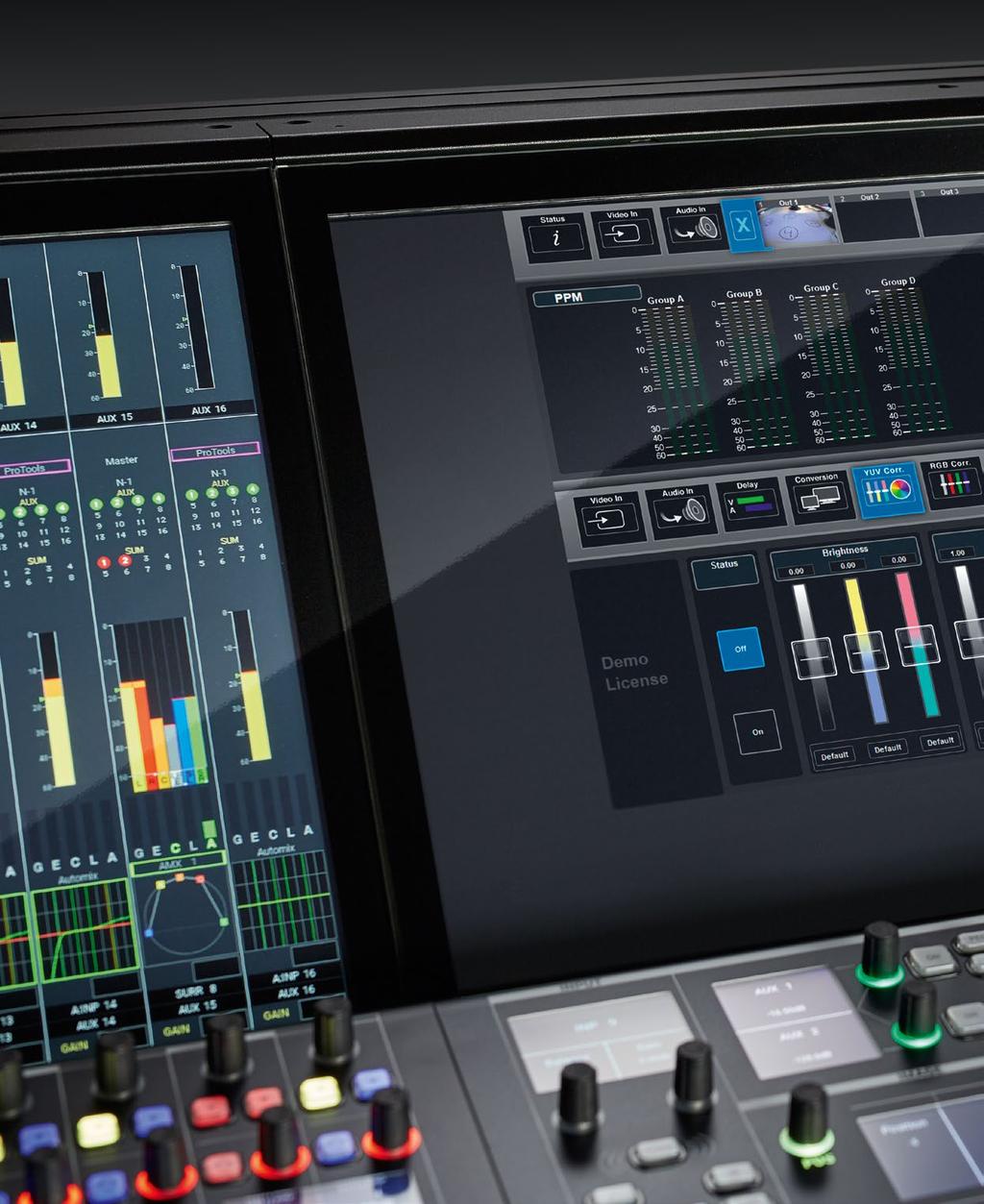 HIGHLIGHTS FEATURES AUTOMATED MIXING ASSISTANTS The mc 2 96 s automated mixing capabilities include an Automix function that can automatically adjust the Ievels of active and inactive microphones,