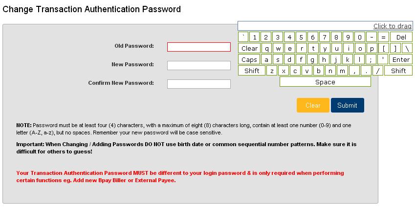 17.4 Change Tran Auth Password 1. Access via the Maintenance menu 2. Select Change Tran Auth Password option 3. Enter Old Password using the crypto keypad 4.