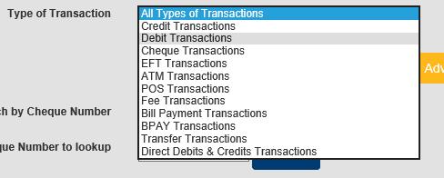 Transaction Types Filter 2. To view transaction for a specific date range enter the oldest and newest dates in the fields. 3.