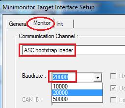 If miniwiggler is used, UART-over-SPD via UDAS must be selected. Note: Device must be configured as ASC BSL Mode.