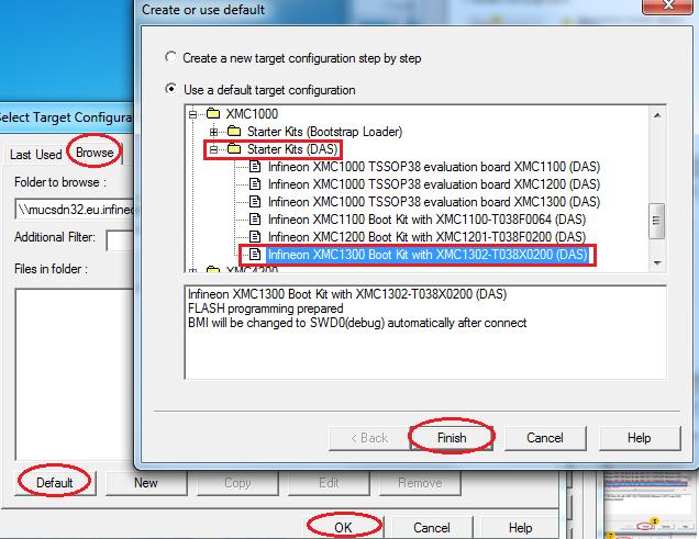 Example 3: DAS with miniwiggler (1/4) Target configuration 1 2 4 1 Click Target->change 2 Go to Browse 3