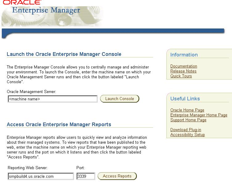 Running Oracle Enterprise Manager from a Web Browser configured Enterprise Manager Reporting prior to pressing the button.
