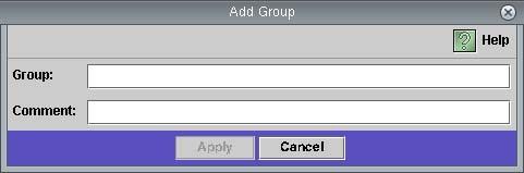 2. To add a group, do the following: a. Click Add Group. FIGURE 8-2 The Add Group Dialog Box b. In the Group field, enter the name of the group. c.