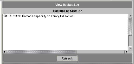 Viewing Backup Job Status Viewing the Backup Log The backup log displays a complete list of events that have occurred in system backup processes and includes the date, time, and a description of each