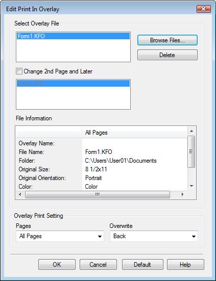 9.4 Parameter details 9 Editing overlay The window to be displayed by clicking [Edit...] varies depending on the overlay selection ([Print Host Image] or [Print Device Image]).