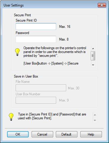 12.2 Secure Print 12 3 Enter the [Secure Print ID] and [Password]. % When [Password Rules] is enabled on the machine, the passwords that can be used for secure printing are limited.