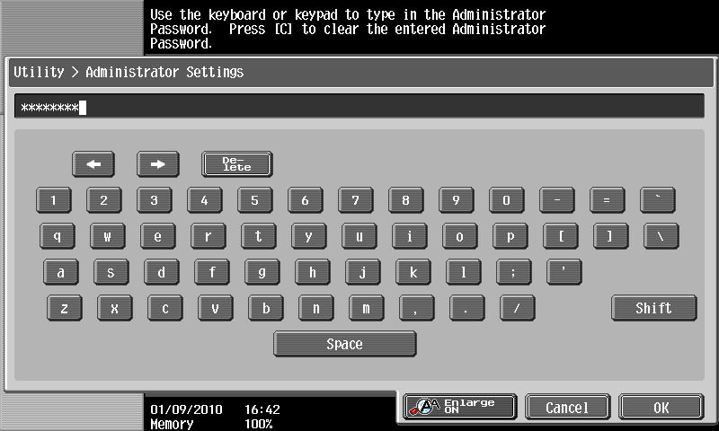 13.3 Basic operations in Administrator Settings 13 13.3 Basic operations in Administrator Settings 13.3.1 Displaying the Administrator Settings screen 1 Press the Utility/Counter key.