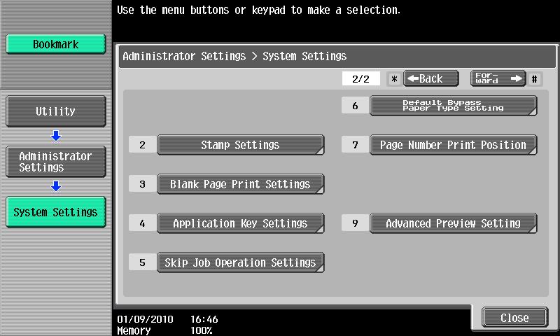 13.4 Administrator Settings 13 13.4.7 Skip Job Operation Settings Specify whether to start processing for the next job when the current job stops due to running out of paper in the paper tray.