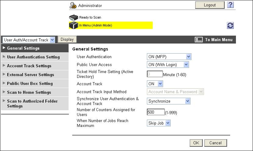 14.5 Administrator mode overview 14 Item [Administrator Password Setting] Description Specify the password to log in to the administrator mode.