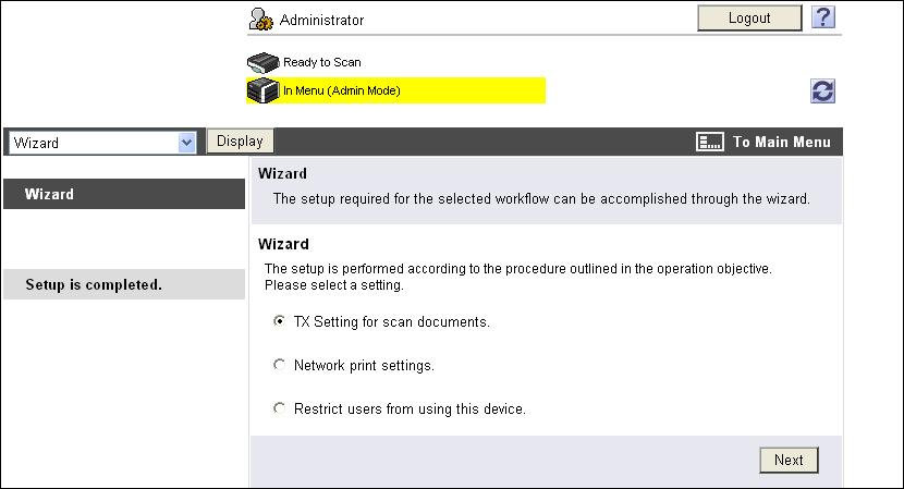 14.5 Administrator mode overview 14 Item [Line Parameter Setting] [TX/RX Settings] [Function Setting] [PBX Connection Setting] [Report Settings] [Multi Line Settings] [Network Fax Setting] [Header